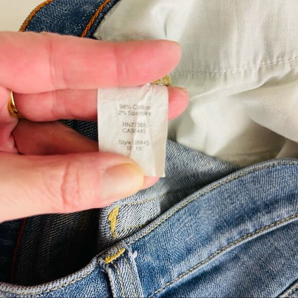 J. Crew blue stretch cutoff cuffed denim jean shorts 24 - Picture 5 of 6